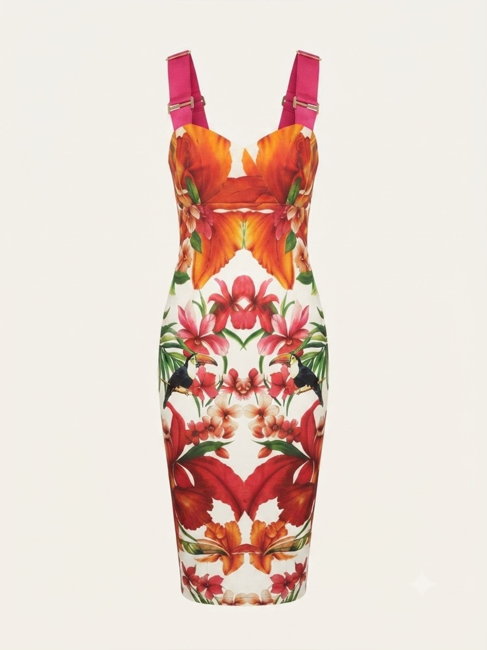 Ted Baker Jameela Tropical Toucan Floral Sheath Dress – Size 0 (XS)